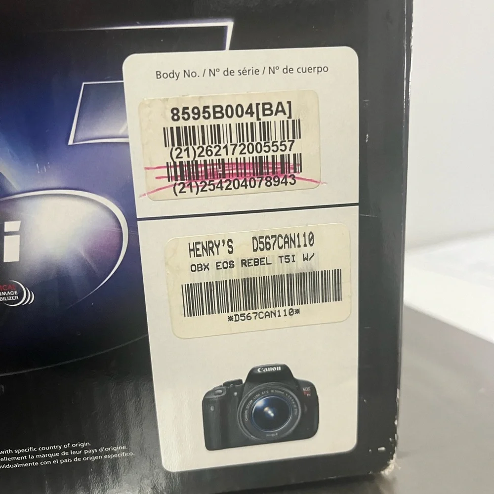 Canon EOS Rebel T5 DSLR Camera Kit in Black and Red Box Accents - Picture 2 of 5